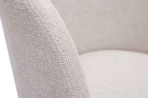 Chaise design pivotante 360° en tissu effet velours texturé beige et métal noir VANITY