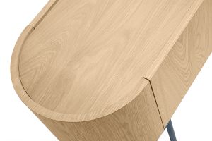 Meuble TV design bois clair et métal noir avec rangements L180 cm SKYE
