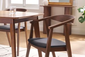 Chaises scandinaves design noir et bois foncé (lot de 2) BAHIA