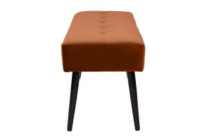 Banc design capitonné en velours terre brûlée et métal noir L95 cm GUESTA