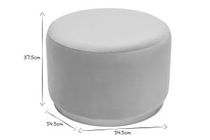 Pouf rond en velours taupe et métal doré D54 cm AMAYA