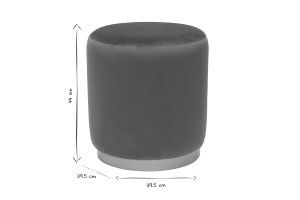 Pouf rond en velours rouge tomette et métal doré D40 cm AMAYA