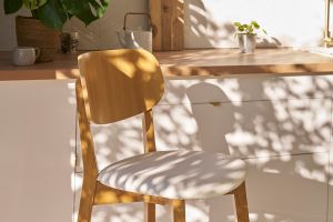 Tabourets de bar bois chêne et blanc H65 cm (lot de 2) LUCIA