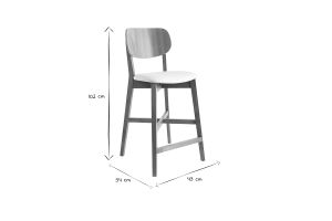 Tabourets de bar bois chêne et blanc H65 cm (lot de 2) LUCIA
