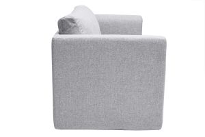 Canapé convertible 2 places en tissu gris clair LEON