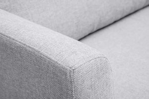 Canapé convertible 2 places en tissu gris clair LEON