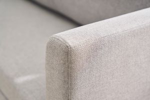 Canapé convertible 2 places en tissu gris clair LEON