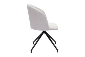 Chaise design pivotante 360° en tissu effet velours texturé beige et métal noir VANITY