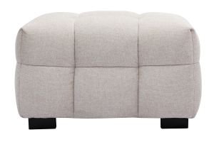 Pouf repose-pieds design en tissu effet velours texturé beige CORTO