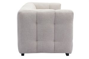 Canapé design 3 places en tissu effet velours texturé beige CORTO
