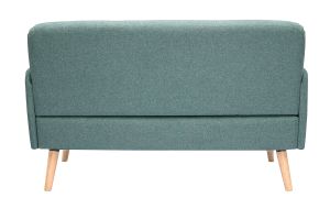 Divano scandinavo 2 posti in tessuto grigio-verde e legno chiaro ISKO