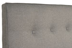 Lit 2 places 160x200 cm avec tête de lit en tissu gris clair LEONCE
