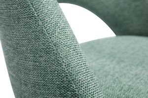 Chaises vintage en tissu effet velours texturé vert céladon et métal noir (lot de 2) COSETTE