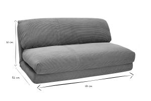 Chauffeuse convertible 2 places en tissu velours côtelé terre brûlée SPENCER