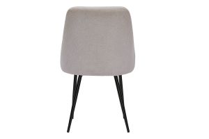 Chaises en tissu effet velours texturé beige et métal noir (lot de 2) HIGGINS