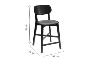 Tabourets de bar en bois clair chêne et tissu beige H65 cm (lot de 2) LUCIA