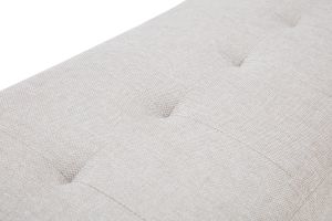 Banc scandinave capitonné en tissu effet velours texturé beige et bois clair L96 cm GUESTA