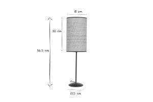 Lampe à poser en rabane et métal noir H56.5 cm ALOE
