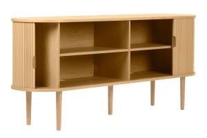 Buffet vintage bois clair chêne avec rangements 2 portes coulissantes L180 cm EPIC