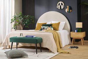 Tables de chevet avec tiroir en bois clair frêne et cannage rotin (lot de 2) ATHÈNE