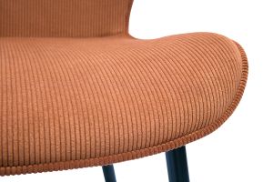 Chaises design en tissu velours côtelé terre brûlée et métal noir (lot de 2) ADDICT