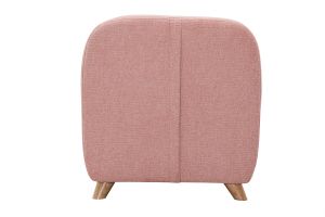 Fauteuil enfant scandinave en tissu effet velours texturé rose et bois clair NORKID