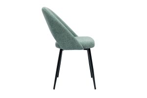 Chaises vintage en tissu effet velours texturé vert céladon et métal noir (lot de 2) COSETTE