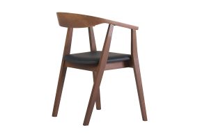 Sedie design in stile scandinavo nero e legno scuro (set di 2) BAHIA