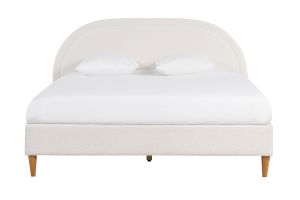 Lit 2 places 160x200 en tissu effet laine bouclée CHARLINE