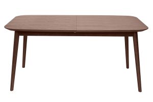 Table extensible rallonges intégrées rectangulaire en bois foncé noyer L160-210 cm ANK