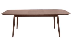 Table extensible rallonges intégrées rectangulaire en bois foncé noyer L160-210 cm ANK