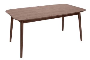 Table extensible rallonges intégrées rectangulaire en bois foncé noyer L160-210 cm ANK