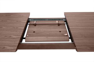 Table extensible rallonges intégrées rectangulaire en bois foncé noyer L160-210 cm ANK