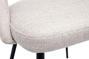 Chaises vintage en tissu effet velours texturé beige et métal noir (lot de 2) COSETTE