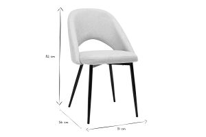 Chaises vintage en tissu effet velours texturé beige et métal noir (lot de 2) COSETTE