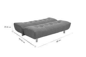 Canapé convertible scandinave 3 places en tissu effet laine bouclée blanc et bois clair YUMI