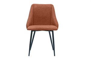 Chaises en tissu effet velours texturé terre brûlée et métal noir (lot de 2) HIGGINS