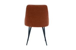 Chaises en tissu effet velours texturé terre brûlée et métal noir (lot de 2) HIGGINS