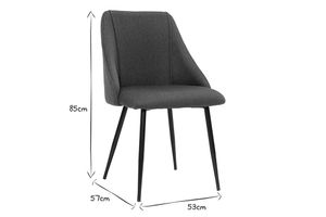 Chaises en tissu effet velours texturé terre brûlée et métal noir (lot de 2) HIGGINS