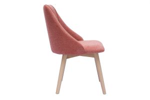 Chaises scandinaves en tissu effet velours texturé terracotta et bois clair (lot de 2) HIGGINS