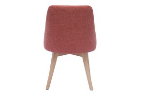 Chaises scandinaves en tissu effet velours texturé terracotta et bois clair (lot de 2) HIGGINS