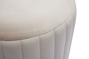 Pouf rond en velours taupe et métal doré D40 cm DONA