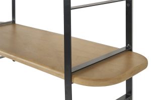 Étagère murale en bois manguier massif et métal noir L70 cm AKINA