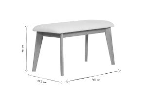 Banc scandinave en tissu effet laine bouclée blanc et bois clair L92 cm ELION