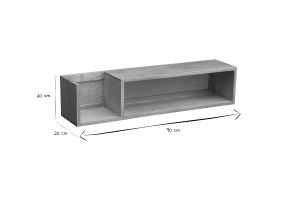 Etagère murale en bois manguier massif et cannage rotin L90 cm ACANGE