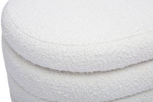 Banc coffre en tissu effet laine bouclée blanc L125 cm NAVY