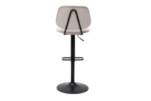 Tabourets de bar relevables design en tissu effet velours beige et métal noir BARNET (lot de 2)