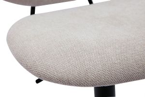 Tabourets de bar relevables design en tissu effet velours beige et métal noir BARNET (lot de 2)