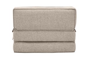 Chauffeuse 1 place convertible en tissu taupe KATY