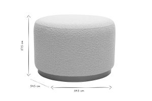 Pouf rond en tissu effet laine bouclée blanc cassé et métal doré D54 cm AMAYA